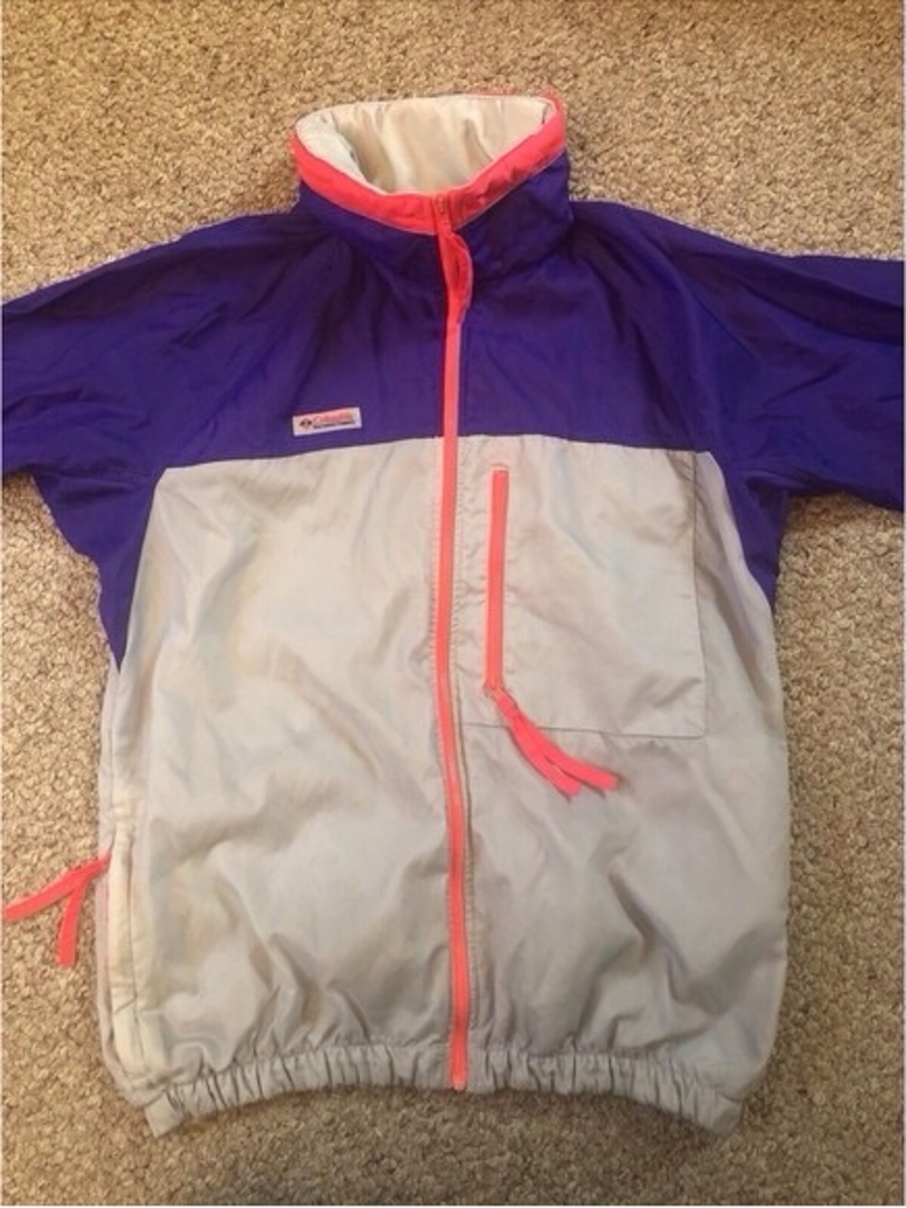 Youth Windbreaker Jacket - Purple, Light Gray & Pink Accents